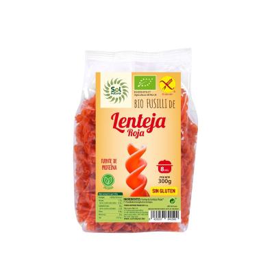 Fusilli de lenteja roja bio 300 g Sol Natural