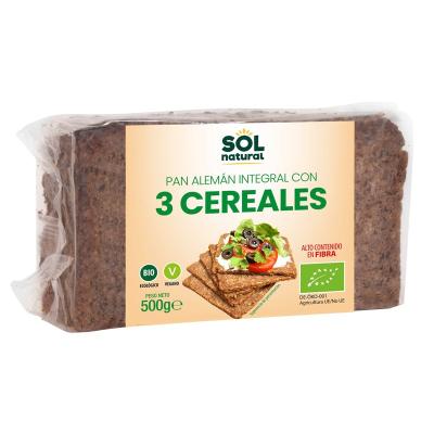 Pan aleman 3 cereales bio 500g Sol natural