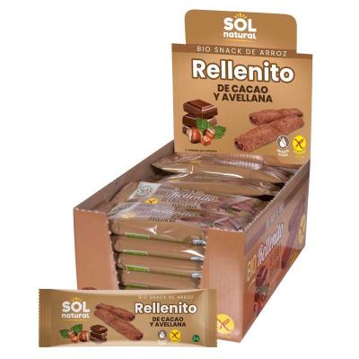 Rellenito de choco y avellanas bio sin gluten 24x25g Sol Natural