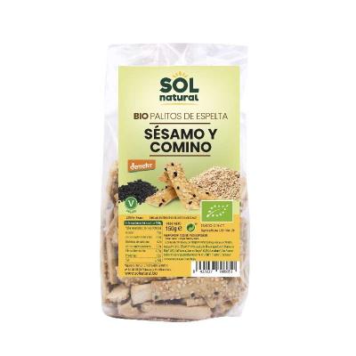 Palitos de Espelta con Sesamo y Comino bio 150g Sol Natural