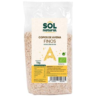 Copos de avena finos bio 1kg Sol Natural