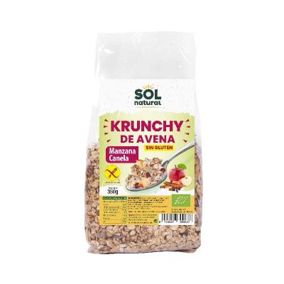 Krunchy avena manzana-canela sin gluten bio 350g Sol Natural