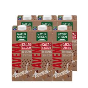 Bebida de avena con chocolate calcium bio 6x1L Naturgreen