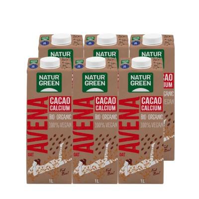 Bebida de avena con chocolate calcium bio 6x1L Naturgreen