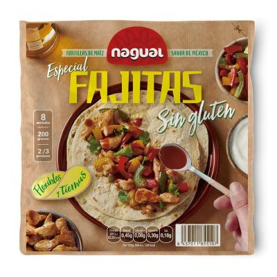 Tortilla de maiz especial Fajita sin gluten 200g Nagual