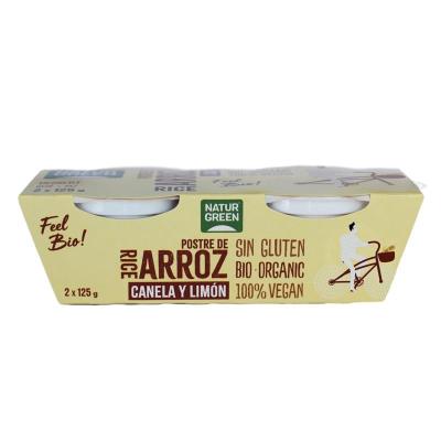 Postre de arroz canela y limon Bio 2x125g Naturgreen