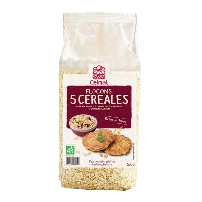 Copos 5 cereales bio 500g Celnat