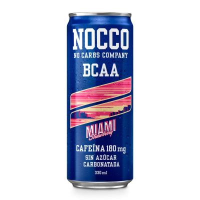 Bebida energetica Miami Strawberry-Fresa con BCAA 330ml Nocco