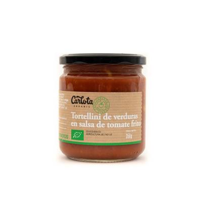 Tortellini de verdura en salsa de tomate bote vidrio Bio 425g Carlota Organic