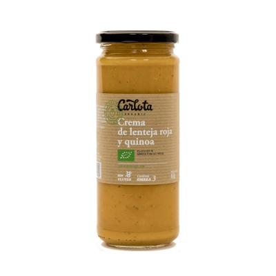 Crema lentejas rojas y quinoa 450ml Carlota Organic