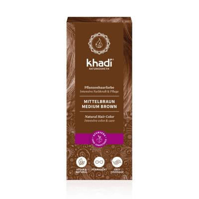 Tinte herbal Castaño Medio 100g Khadi