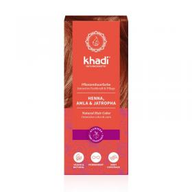 Henna natural con Amla y Jatropha Rojo 100g Khadi