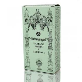 Incienso Mirra 50g y Carbones 10u Radhe Shyam
