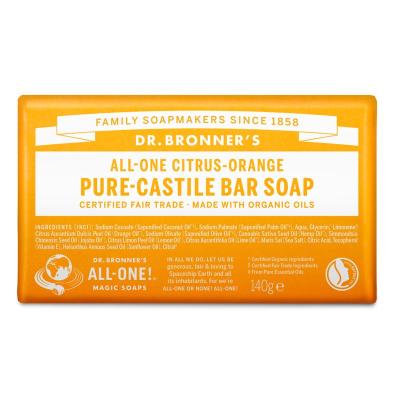 Pastilla de jabon citricos - naranja bio 140g Dr. Bronner's