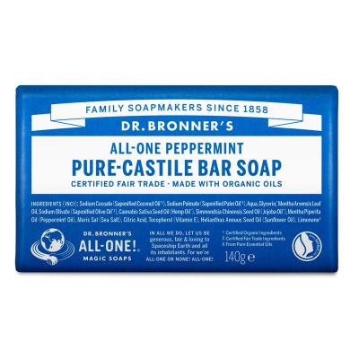 Pastilla de jabon de menta bio 140g Dr. Bronner's