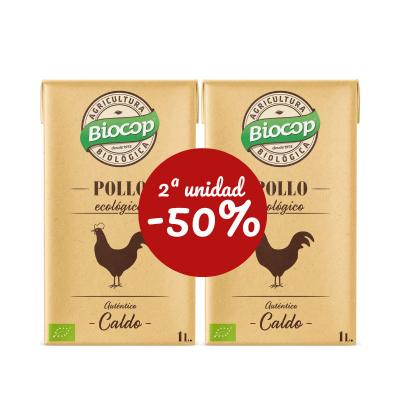 Caldo de Pollo autentico DUOPACK (tetrabrik) Bio 1L Biocop