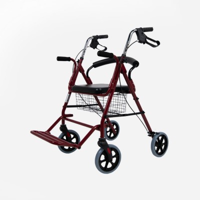 Silla Rollator de aluminio con reposapies y frenos en empuñadura Sanitec