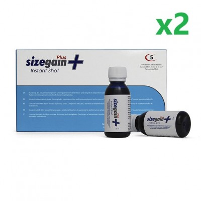 Pack Sizegain Plus Instant Shot aumenta la potencia sexual y la libido x2 (5 Viales)