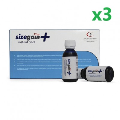 Superpack Sizegain Plus Instant Shot aumenta la potencia sexual y la libido x3 (5 Viales)