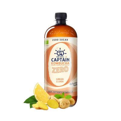Kombucha ZERO Ginger & Lemon Bio 1L Captain Kombucha