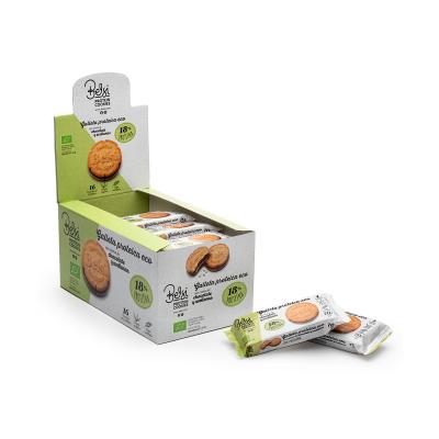 Galleta proteica rellena choco avellana bio 16x70g Belsi